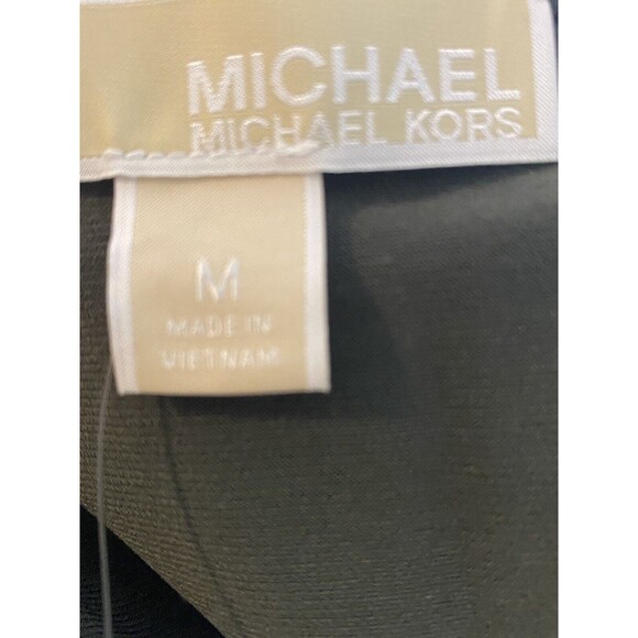 F. Michael Kors Blouse Size M Green Top Cap Sleeve Shirt Round Neck NWT $88 - Picture 7 of 10